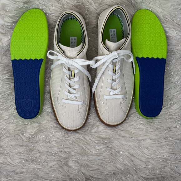 Rothy's Cream-Tan Women’s Lace Up Knit Lowtop Flat Sneakers Size W10 - Picture 11 of 12